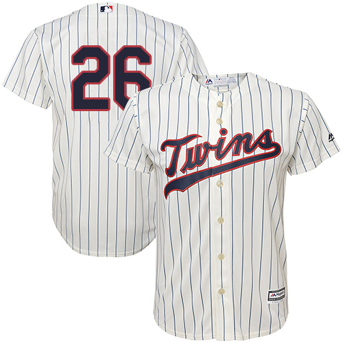 Twins #26 Max Kepler Cream Strip Cool Base Stitched Youth MLB Jersey